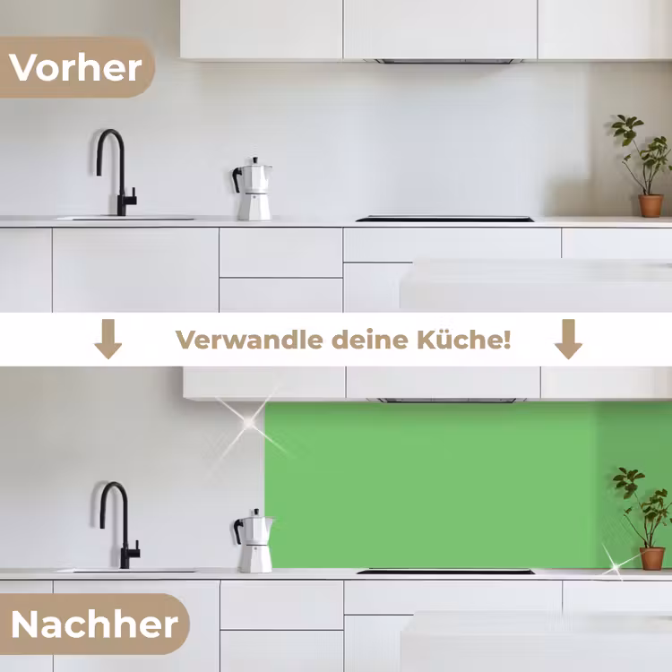 Meadow - Green - Groen keuken achterwand 2 middel 871 -voor-na_DE