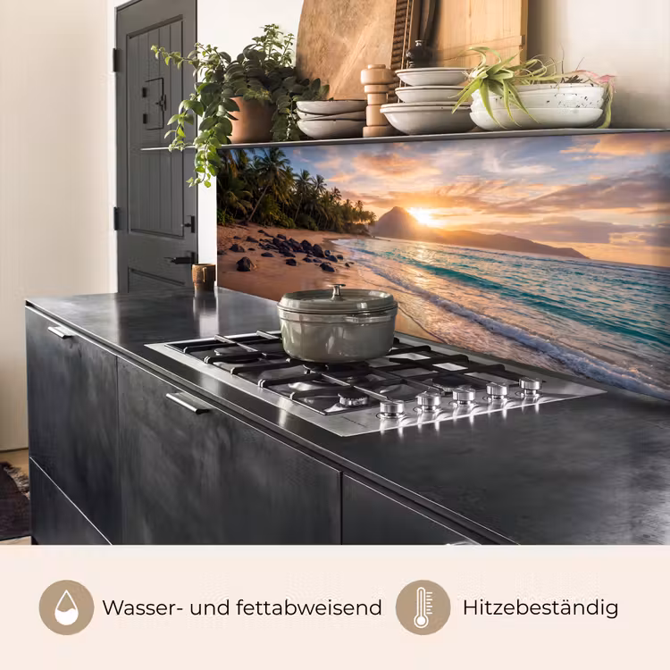 Zee - Berg - Landschap - Tropisch - Goud keuken achterwand 2 middel -usp_DE