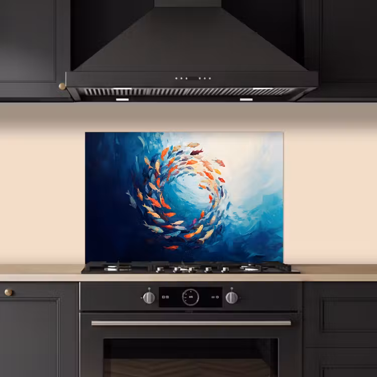 Zee - Vissen - Kleurrijk - Dynamisch keuken achterwand spatscherm klein -sfeer1