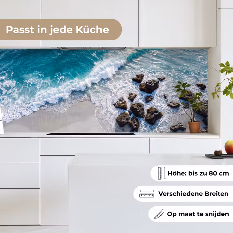 Zee - Golf - Strand - Natuur - Blauw keuken achterwand 2 middel -sfeer4_DE