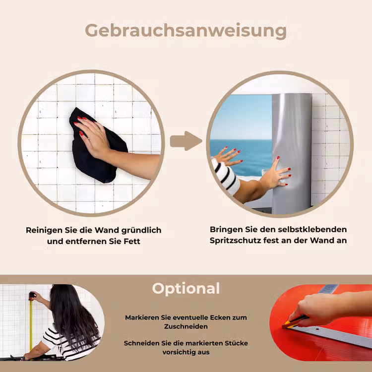 Zee - Koffiekopjes - Zomers keuken achterwand spatscherm klein -gebruiksaanwijzing_DE