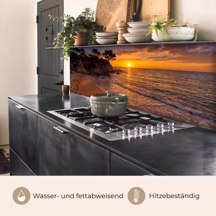 Zee - Kust - Zonsondergang - Natuur - Oranje keuken achterwand 2 middel -usp_DE