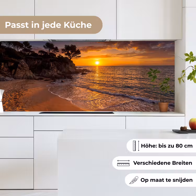 Zee - Kust - Zonsondergang - Natuur - Oranje keuken achterwand 2 middel -sfeer4_DE
