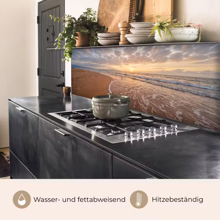 Zee - Kustlijn - Wolken - Landschap - Oranje keuken achterwand 2 middel -usp_DE