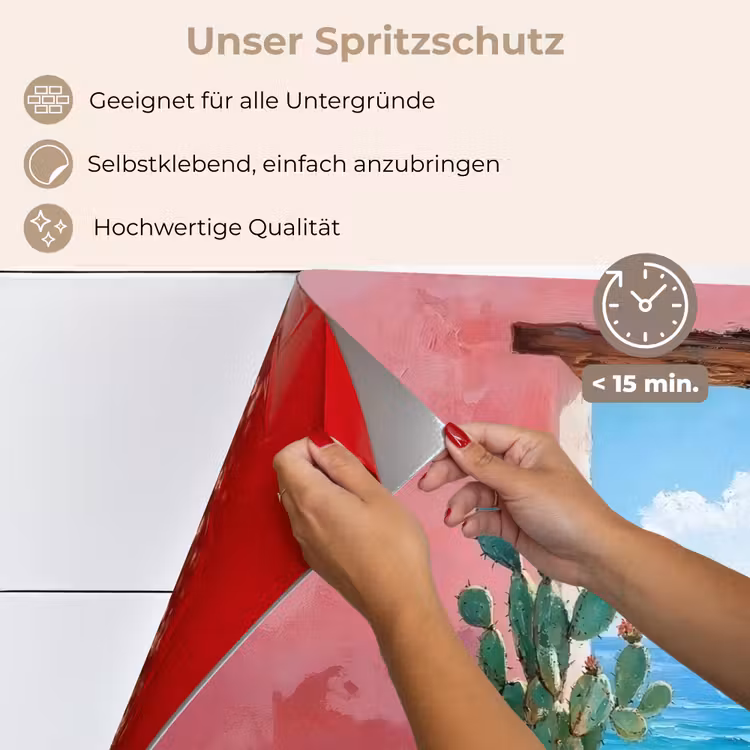 Zee - Roze - Cactus keuken achterwand spatscherm klein -spatscherm_DE