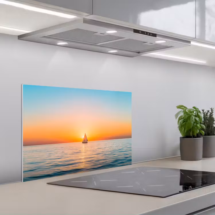 Zee - Zeilboot - Zonsondergang keuken achterwand spatscherm klein -3d_schuin