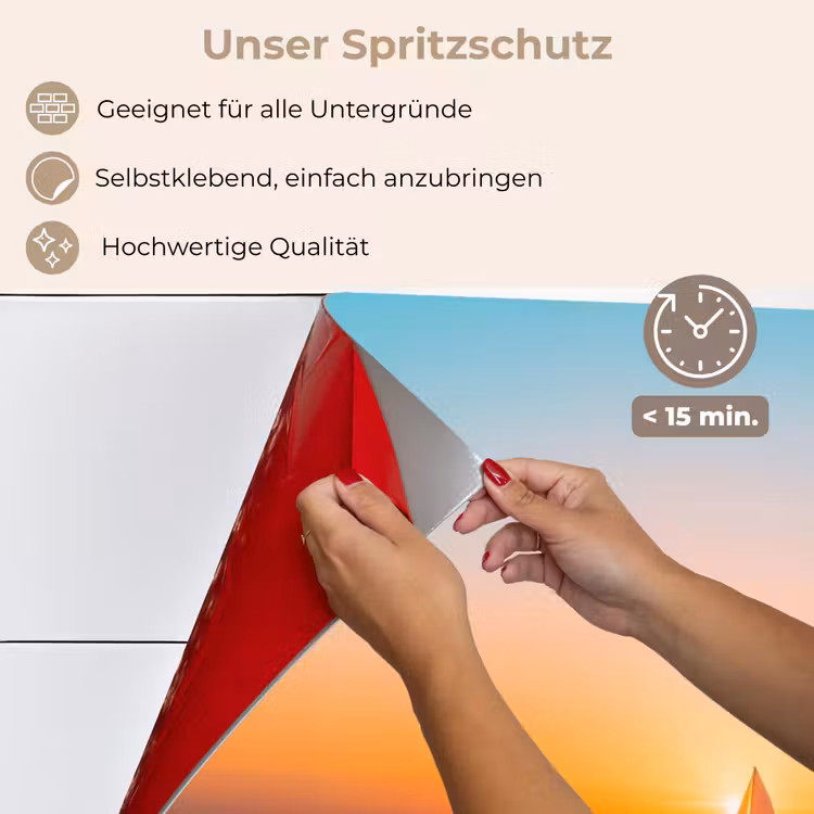 Zee - Zeilboot - Zonsondergang keuken achterwand spatscherm klein -spatscherm_DE