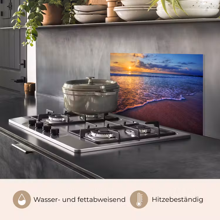 Zee - Strand - Zonsondergang - Wolken - Horizon keuken achterwand spatscherm klein -usp_DE