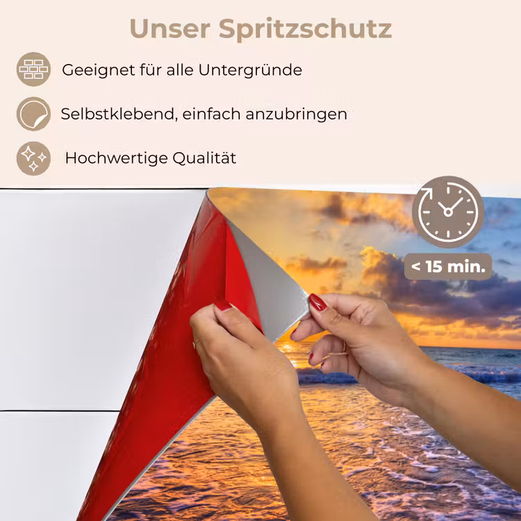 Zee - Strand - Zonsondergang - Wolken - Horizon keuken achterwand spatscherm klein -spatscherm_DE