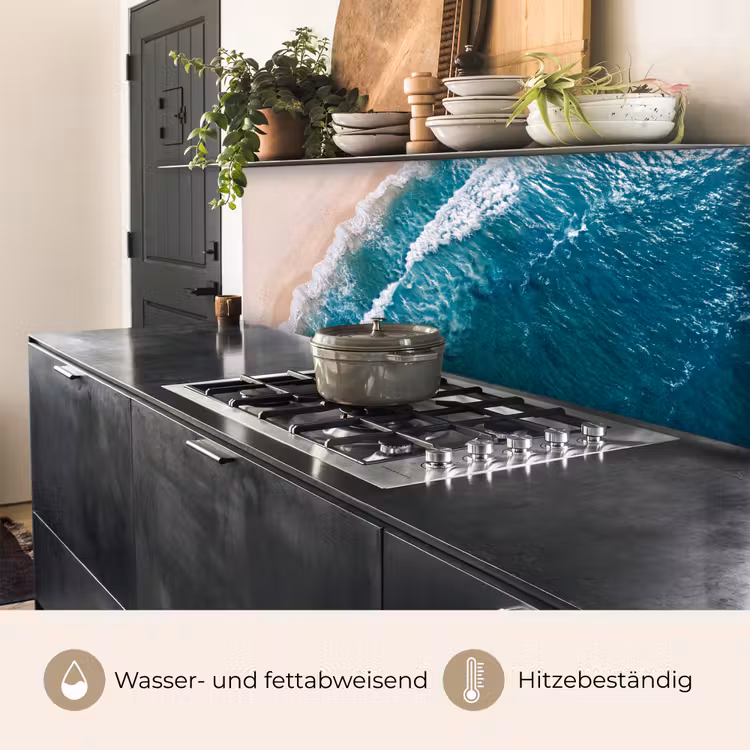 Zee - Strand - Golven - Natuur - Blauw keuken achterwand 2 middel -usp_DE