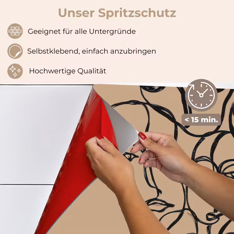 Gezichtenzee - Lijntekening - Abstract keuken achterwand spatscherm klein -spatscherm_DE