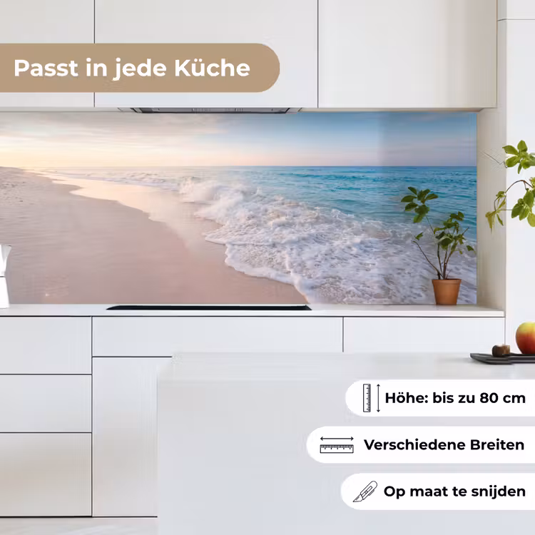 Zee - Golven - Strand - Natuur - Wit keuken achterwand 2 middel -sfeer4_DE