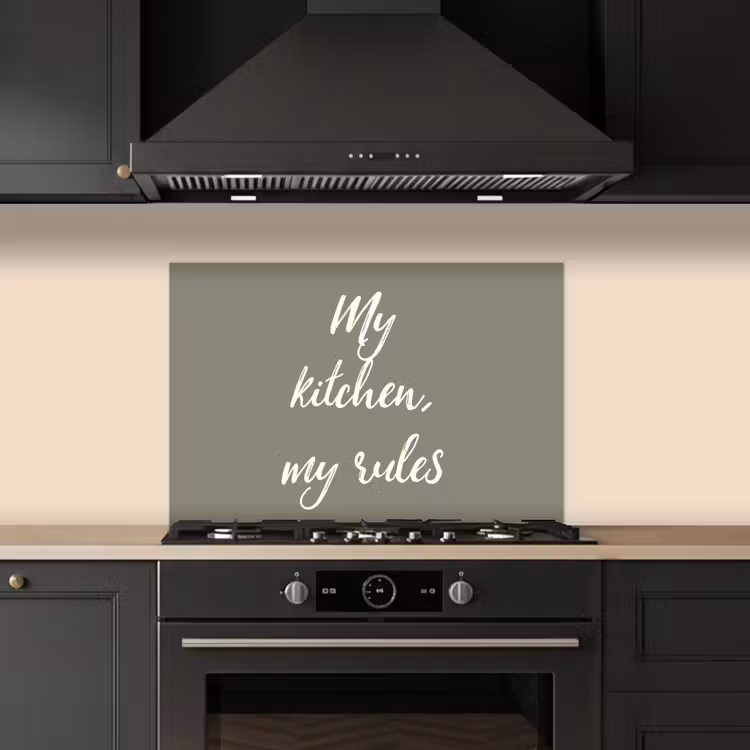 My kitchen, my rules - Spreuken - Quotes keuken achterwand spatscherm klein -sfeer1