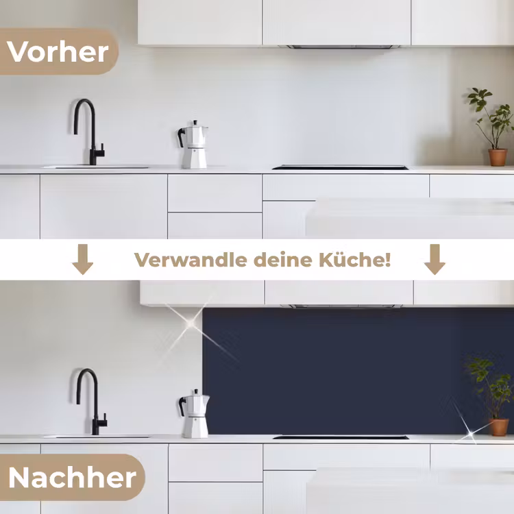 Midnight - Swing - Blauw keuken achterwand 2 middel 871 -voor-na_DE
