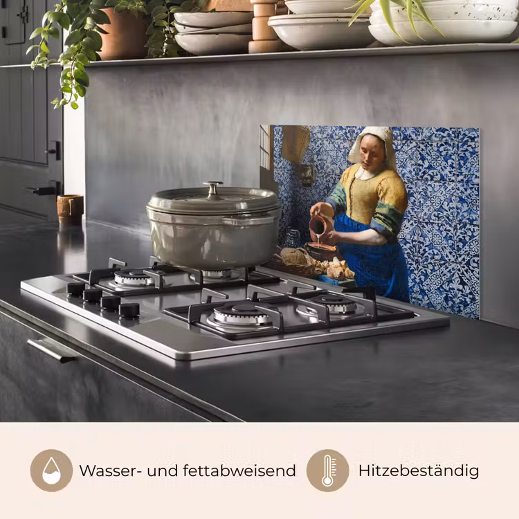 Melkmeisje - Delfts Blauw - Vermeer - Schilderij - Oude meesters keuken achterwand spatscherm klein -usp_DE