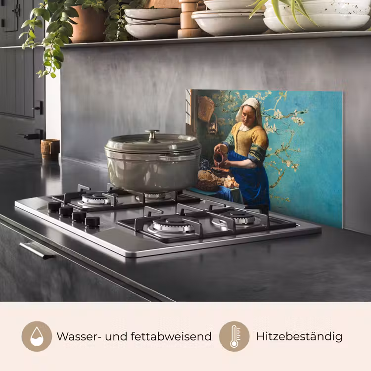 Melkmeisje - Amandelbloesem - Van Gogh - Vermeer - Schilderij - Oude meesters keuken achterwand spatscherm klein -usp_DE