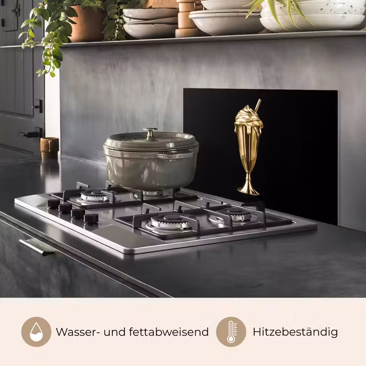 Milkshake - Goud - Drinken - Zwart keuken achterwand spatscherm klein -usp_DE