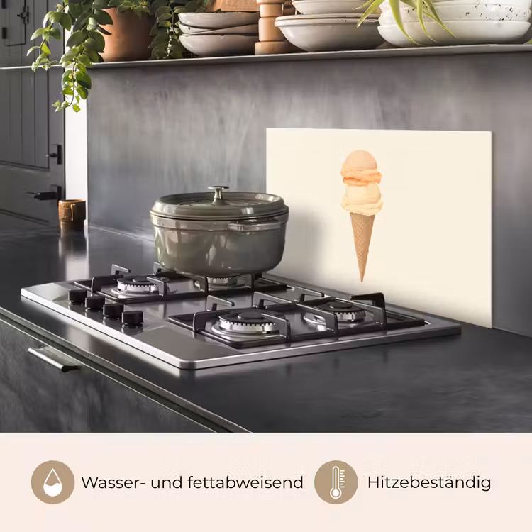 Minimalistisch - Schepijs - Hoorntje - Beige keuken achterwand spatscherm klein -usp_DE