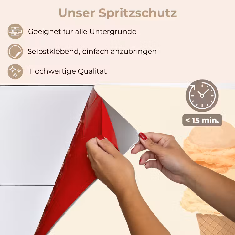 Minimalistisch - Schepijs - Hoorntje - Beige keuken achterwand spatscherm klein -spatscherm_DE