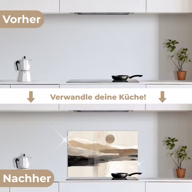 Minimalistisch - Landschap - Dimensie keuken achterwand spatscherm klein -voor_na_DE