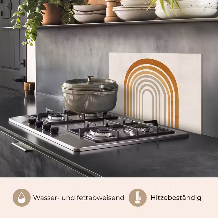 Minimalistisch - Boog - Lijnen - Beige keuken achterwand spatscherm klein -usp_DE