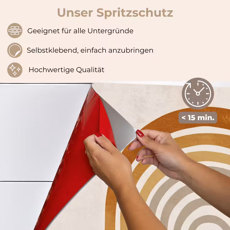 Minimalistisch - Boog - Lijnen - Beige keuken achterwand spatscherm klein -spatscherm_DE