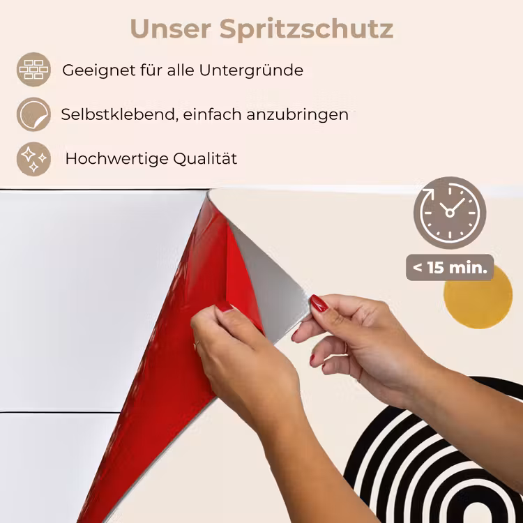 Minimalistisch - Zwarte boog - Gouden cirkel keuken achterwand spatscherm klein -spatscherm_DE