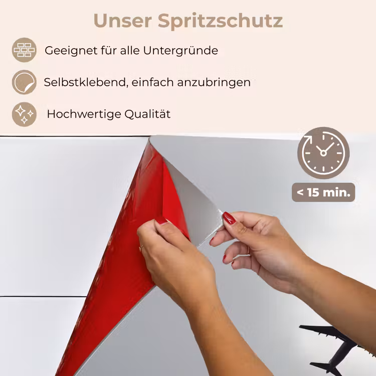 Minimalistisch - Silhouet - Zwart - Vliegtuig keuken achterwand spatscherm klein -spatscherm_DE