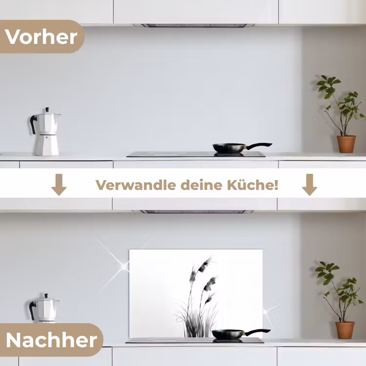 Minimalistisch - Stelen - Wit keuken achterwand spatscherm klein -voor_na_DE