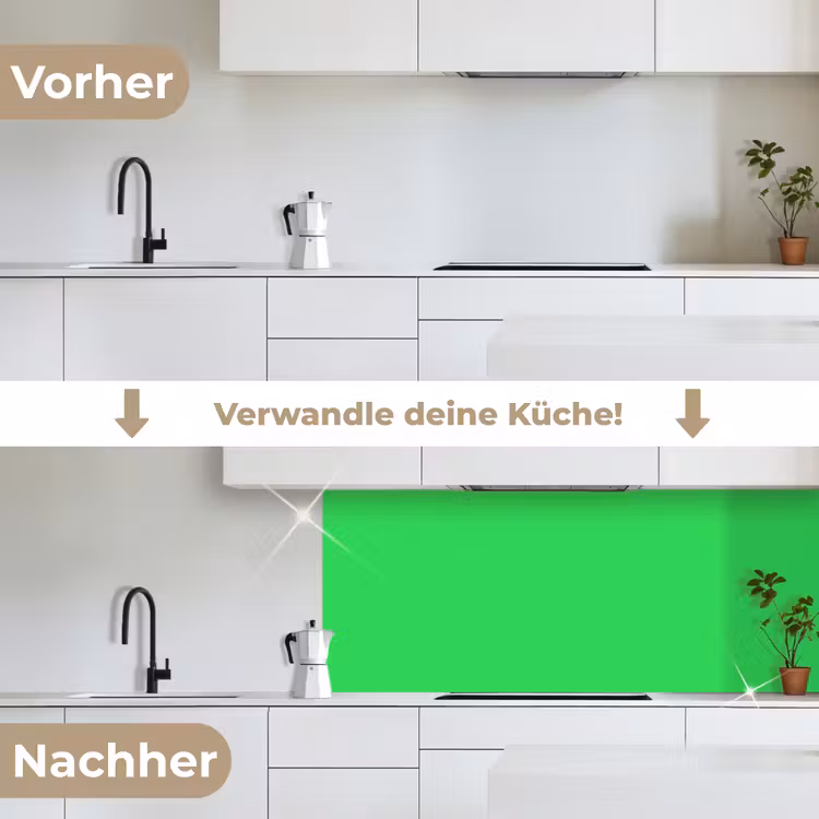 Mint - Green - Groen keuken achterwand 2 middel 871 -voor-na_DE