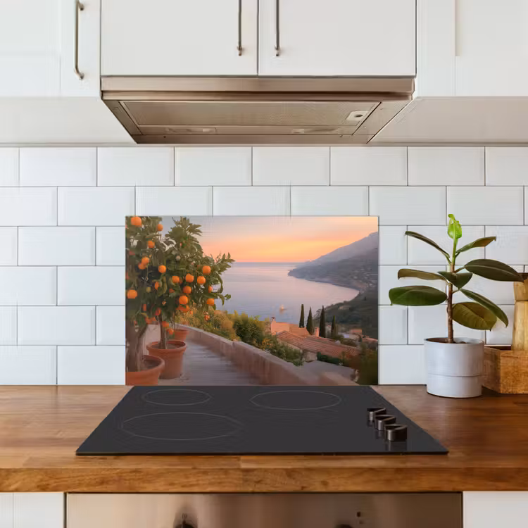 Middelandse zee - Sinaasappel - Heuvels - Zee keuken achterwand spatscherm klein -sfeer2