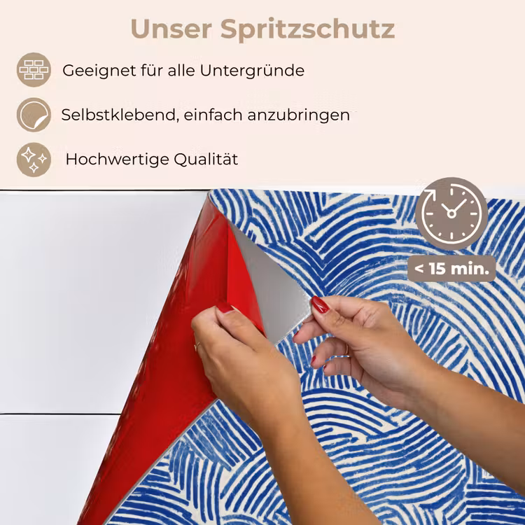Modern - Abstract - Blauw keuken achterwand spatscherm klein 900 -spatscherm_DE