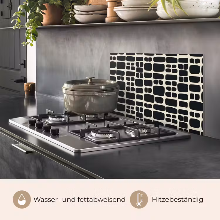 Modern - Organisch - Zwart keuken achterwand spatscherm klein 900 -usp_DE