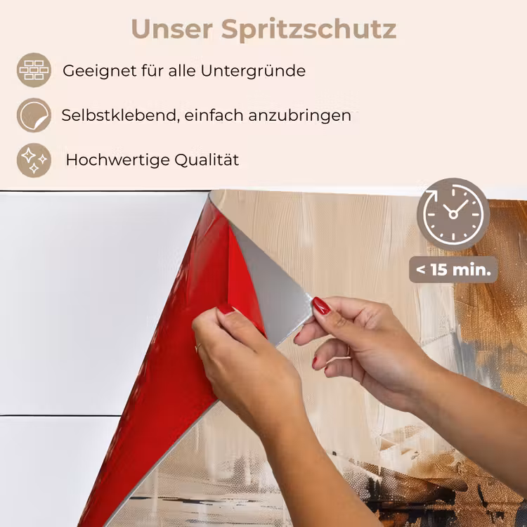 Modern - Bruin - Abstract - Beige keuken achterwand spatscherm klein -spatscherm_DE