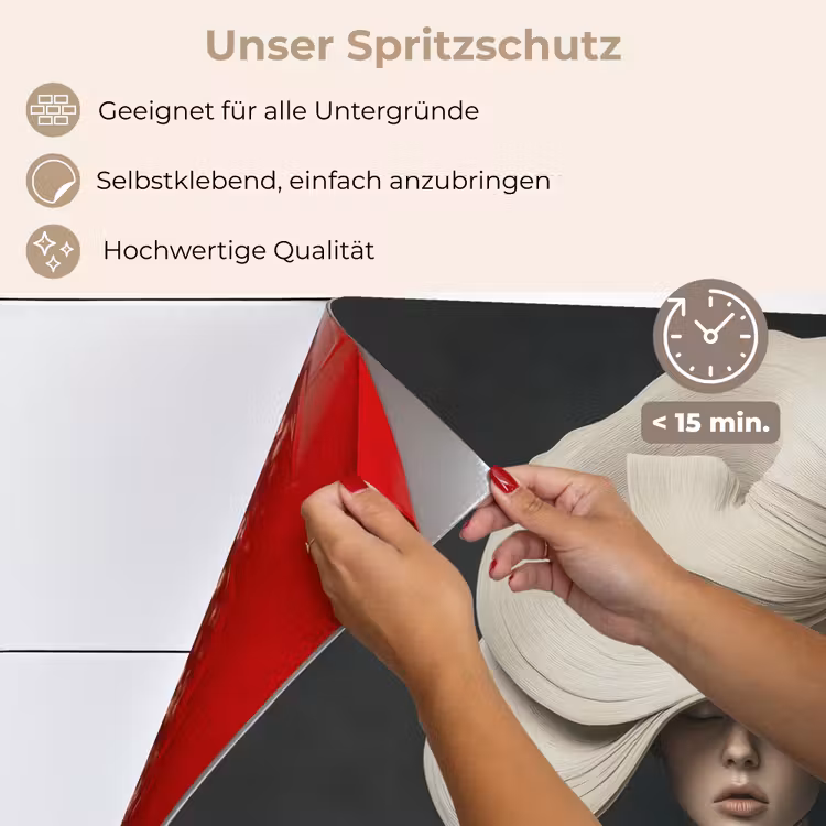 Modern - Vrouw - Hoed keuken achterwand spatscherm klein -spatscherm_DE