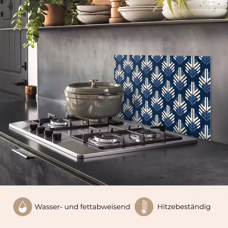 Modern - Patroon - Blauw keuken achterwand spatscherm klein 900 -usp_DE