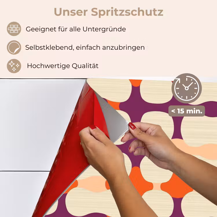 Modern - Patroon - Kleurrijk keuken achterwand spatscherm klein 900 -spatscherm_DE