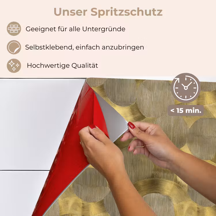 Modern - Geometrisch - Goud keuken achterwand spatscherm klein 900 -spatscherm_DE