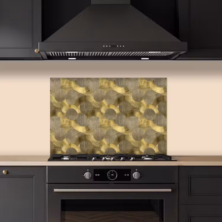 Modern - Geometrisch - Goud keuken achterwand spatscherm klein 900 -sfeer1