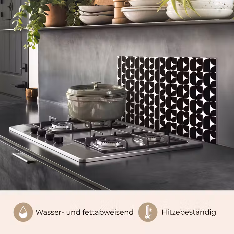 Modern - Geometrisch - Zwart keuken achterwand spatscherm klein 900 -usp_DE