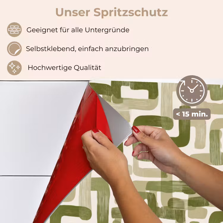 Modern - Grafisch - Groen keuken achterwand spatscherm klein 900 -spatscherm_DE