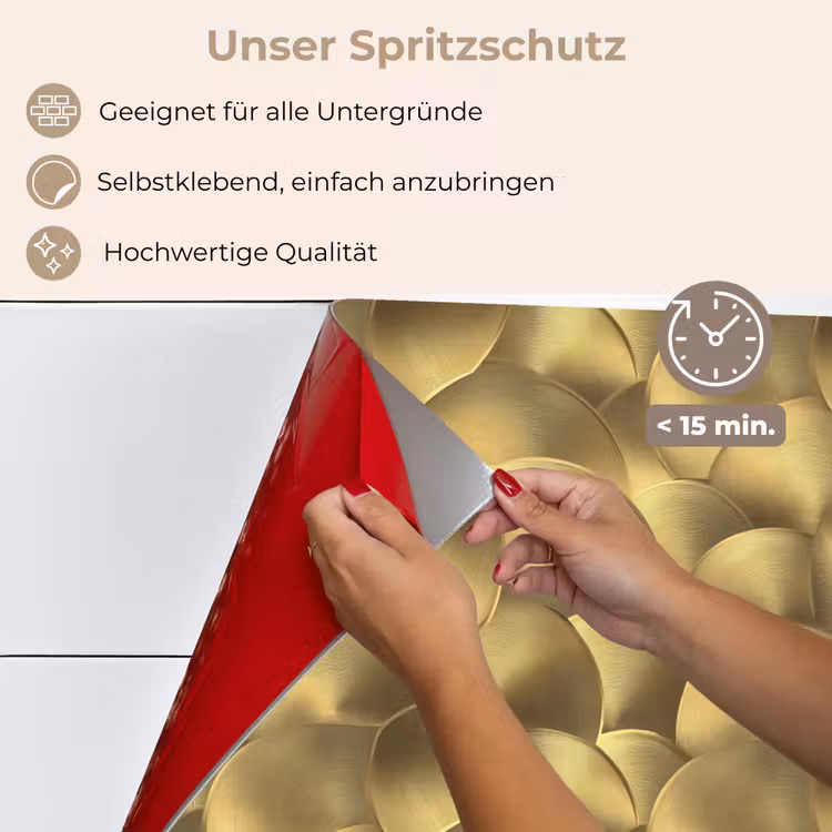 Modern - Cirkel - Goud keuken achterwand spatscherm klein 900 -spatscherm_DE