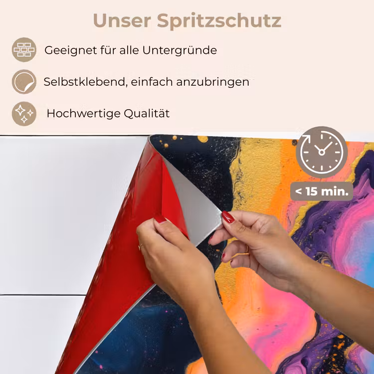 Modern - Marmer - Oranje keuken achterwand spatscherm klein -spatscherm_DE
