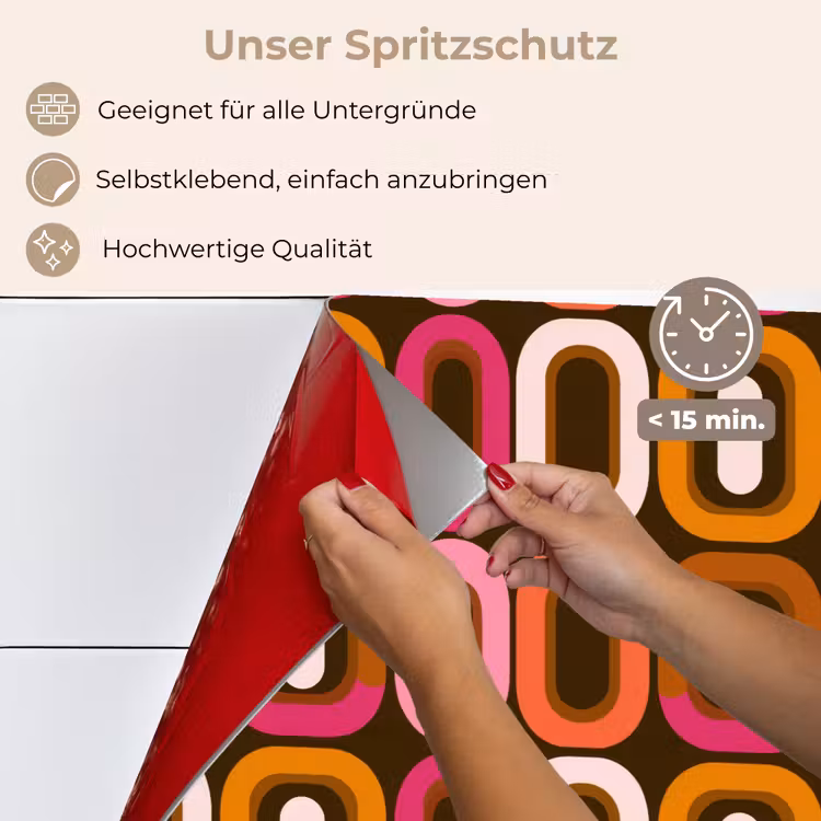 Modern - Retro - Kleurrijk keuken achterwand spatscherm klein 900 -spatscherm_DE