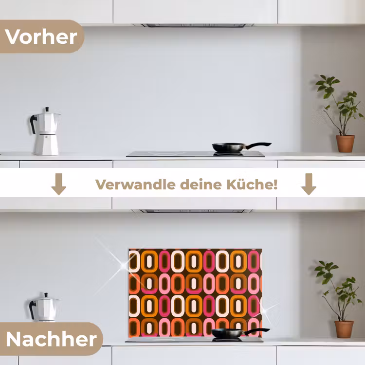 Modern - Retro - Kleurrijk keuken achterwand spatscherm klein 900 -voor_na_DE