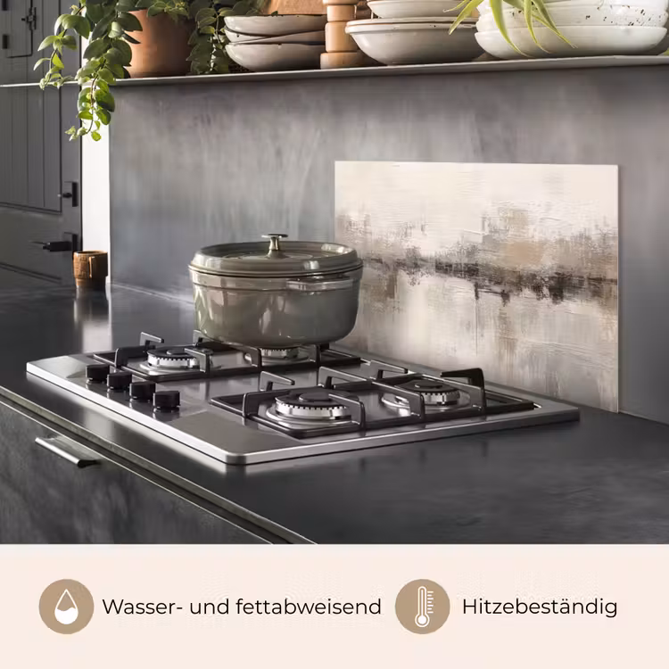 Moderne kunst - Abstract - Beige keuken achterwand spatscherm klein -usp_DE