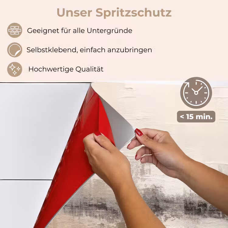 Moderne kunst - Abstract - Beige keuken achterwand spatscherm klein -spatscherm_DE
