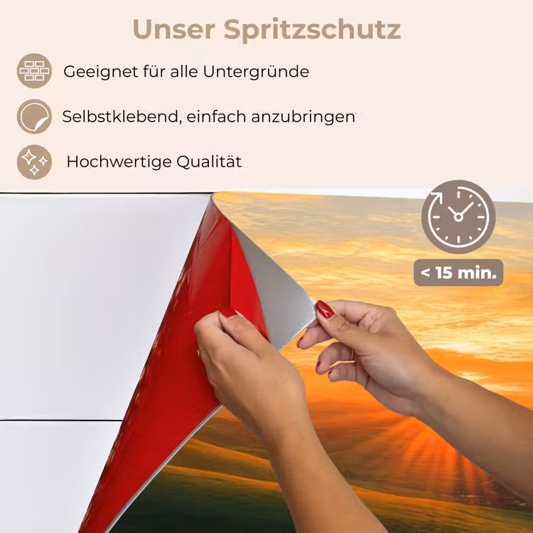 Klaprozen - Bloemen - Heuvels - Zonsondergang keuken achterwand spatscherm klein -spatscherm_DE