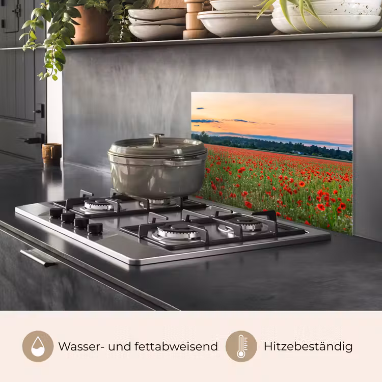 Klaprozen - Landschap - Rood - Bloemen keuken achterwand spatscherm klein -usp_DE