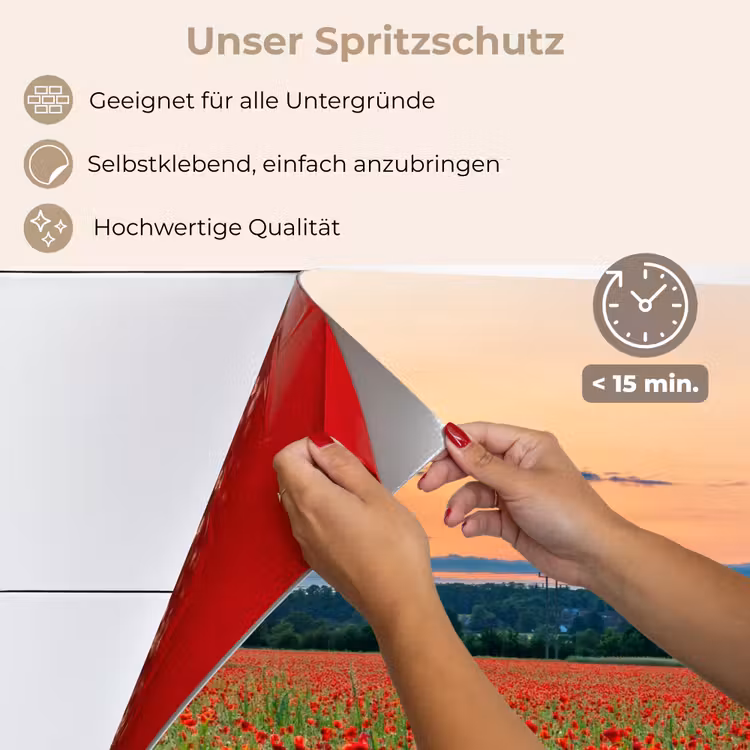 Klaprozen - Landschap - Rood - Bloemen keuken achterwand spatscherm klein -spatscherm_DE